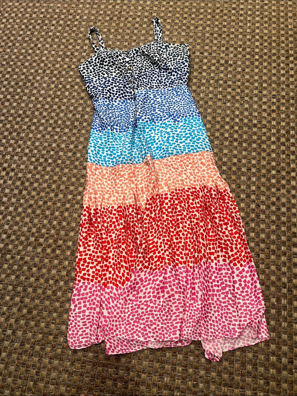 Philosophy size 12 Color-block Spotted Maxi Sundress - Multicolor